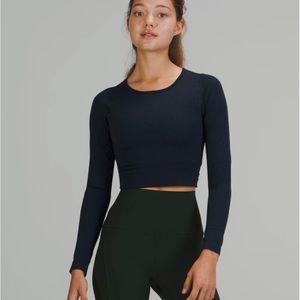 Lululemon Ebb to the street cropped long sleeve